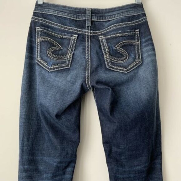 Silver Jeans Co Distressed Suki Straight Leg Blue 29 - Picture 6 of 8